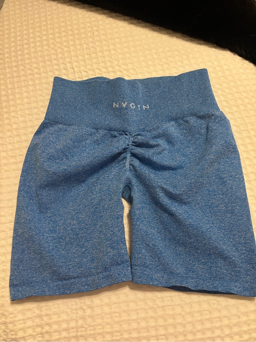 NVGTN Blue High-Rise Scrunch Bike Shorts